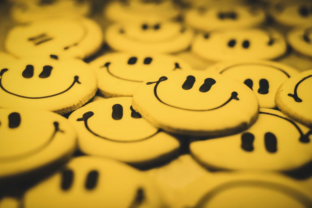 Yellow smiley faces stacked on top of each other