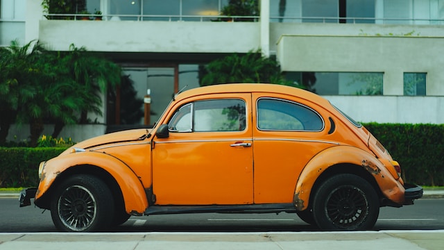 Vintage orange Beetle car
